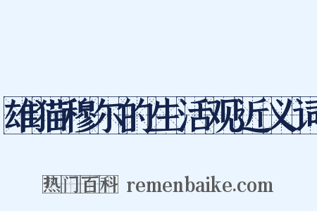 雄猫穆尔的生活观近义词是什么意思的图片